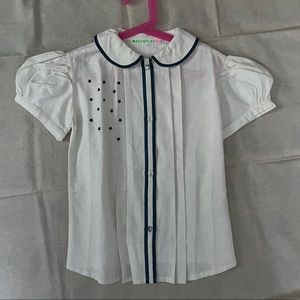 NWOT Gorgeous Wovenplay peterpan collar blouse with stars. Size 10